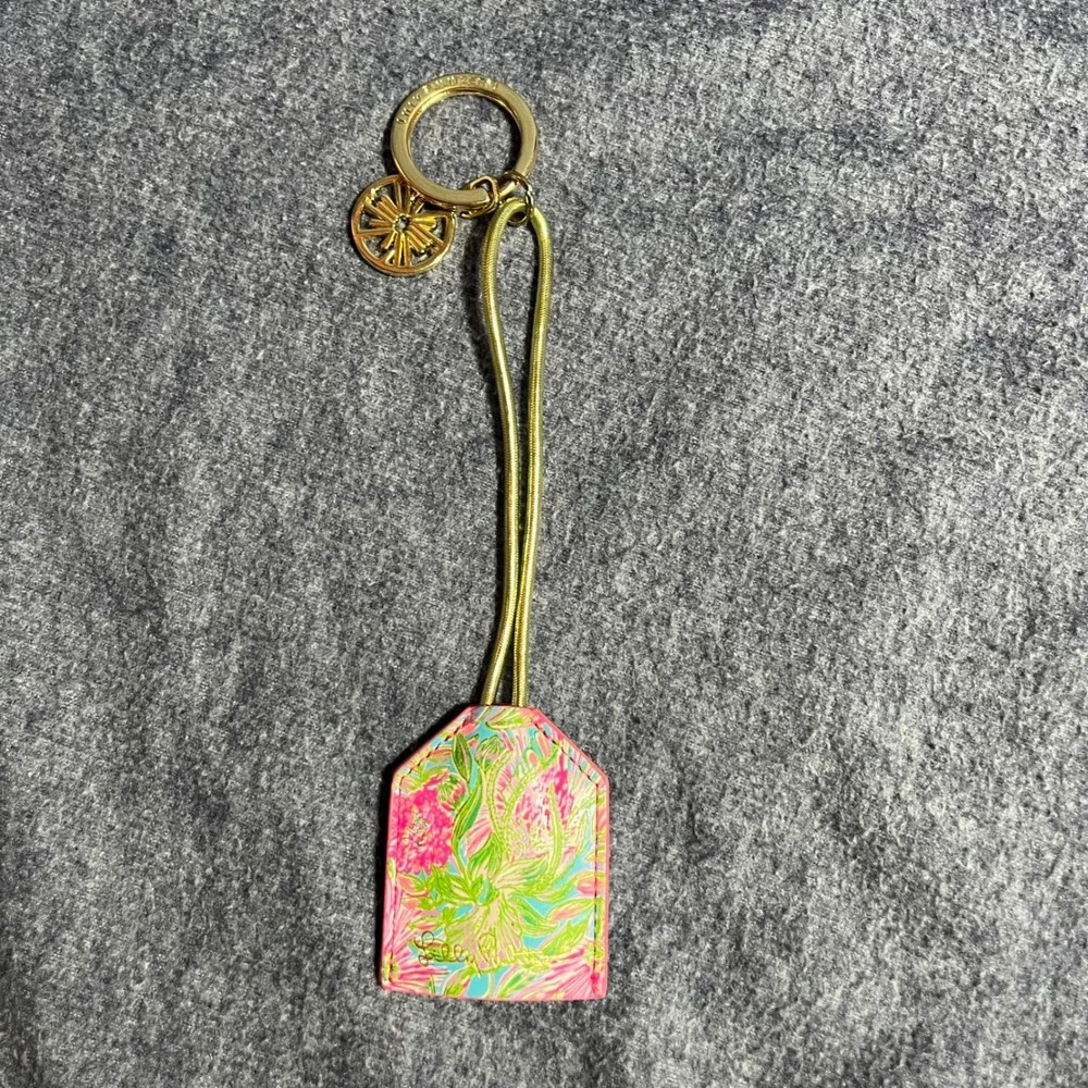 Lilly Pulitzer Keychain Charging Cable USB to Lightning Pink‎ Green Floral Gold